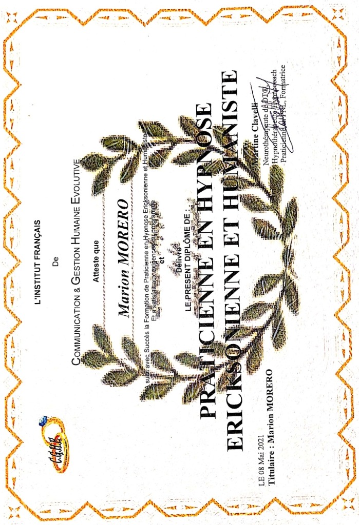 photo diplome Marion MORERO 