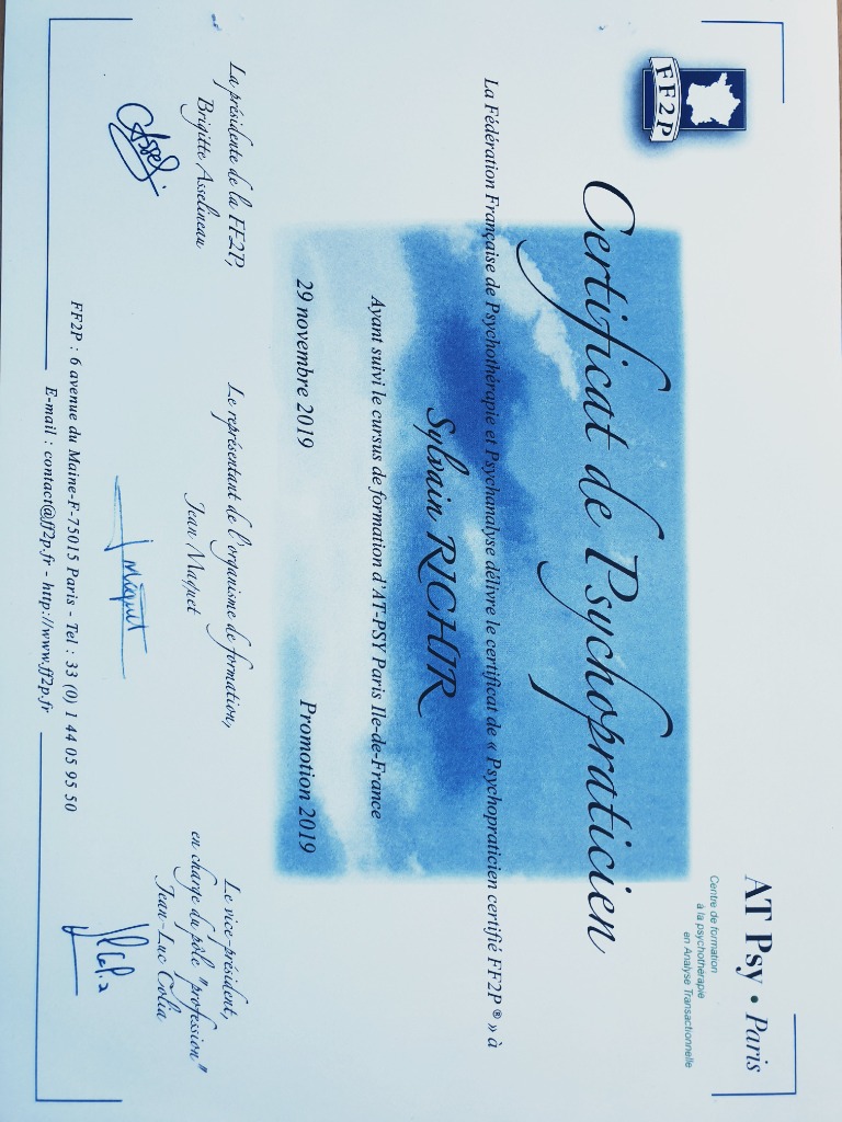 photo diplome Sylvain Richir