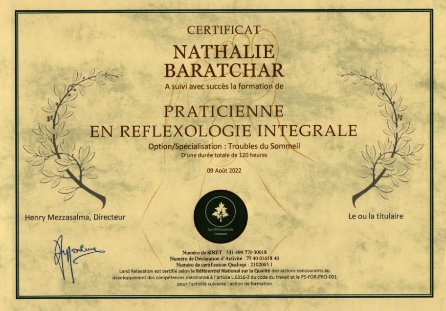 photo diplome E.I. Naturellement 