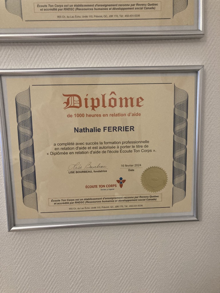 photo diplome Nathalie Ferrier