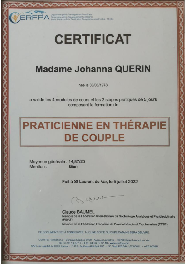 photo diplome Johanna Quérin