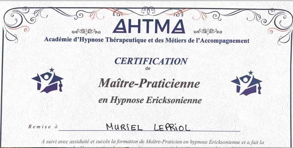 photo diplome MURIEL LE PRIOL