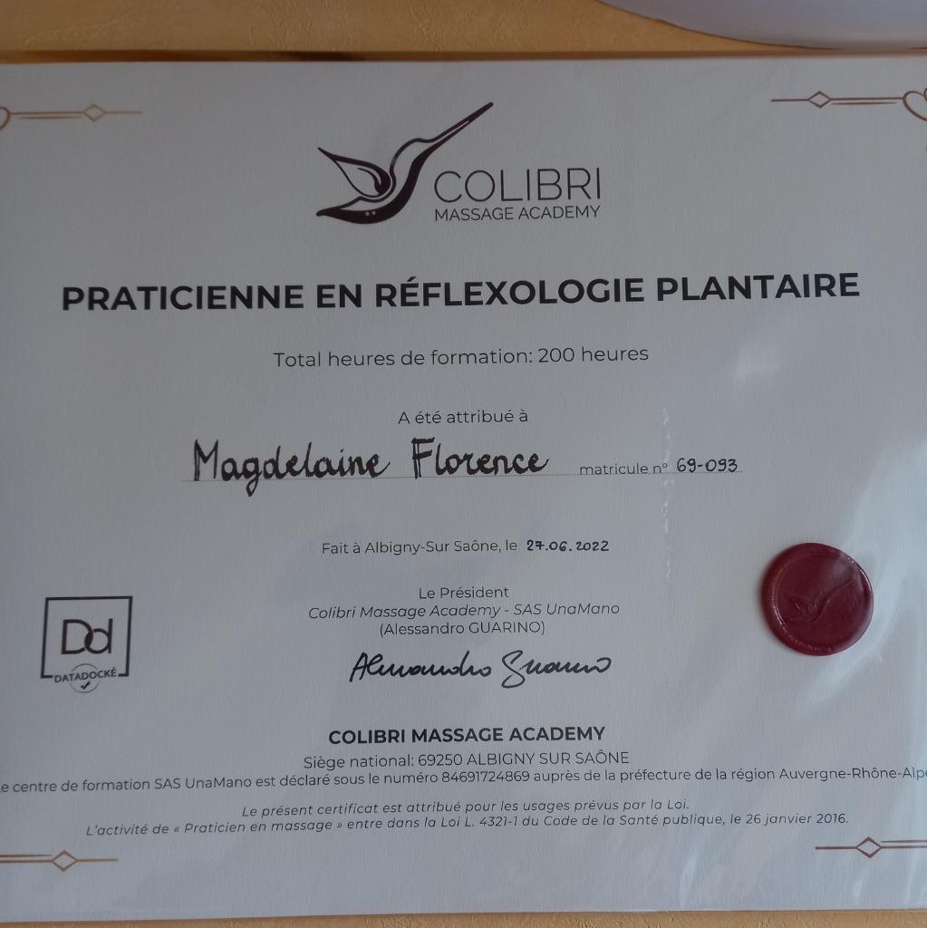 photo diplome Fl’OrEn-Ciel, le Mieux-Être Energétique