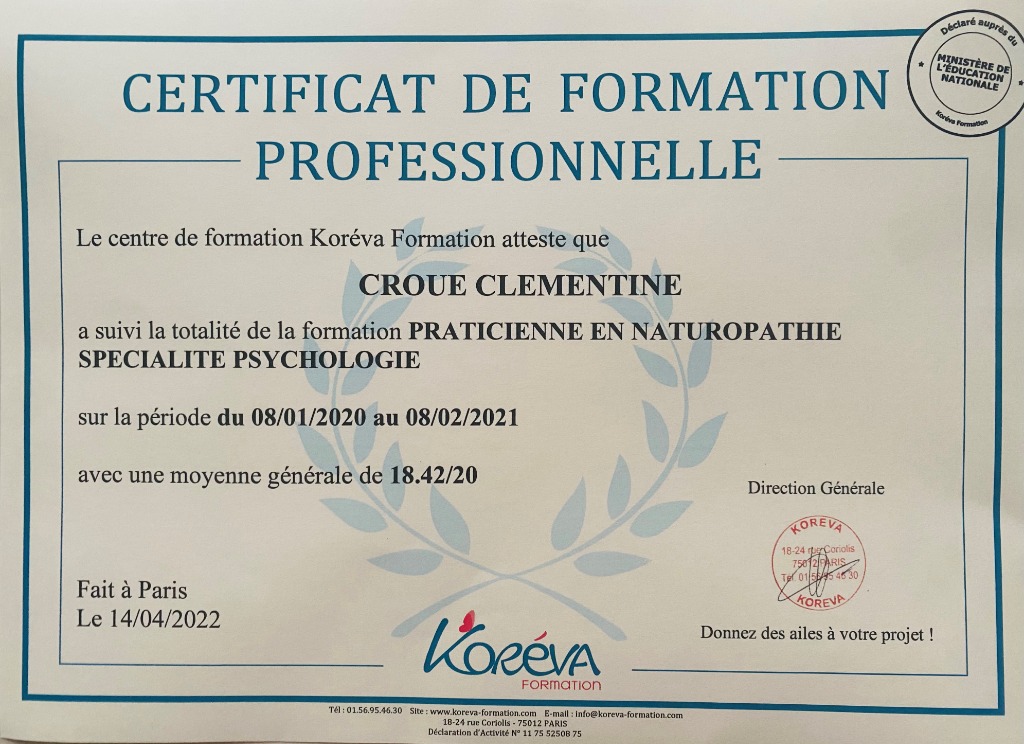 photo diplome CROUE Clémentine