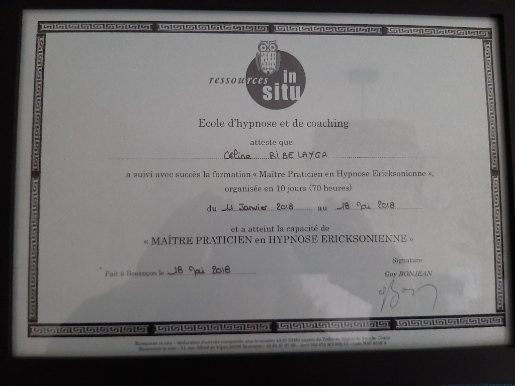 photo diplome Celine RIBELAYGA