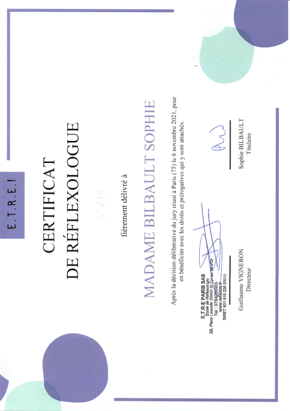 photo diplome Sophie BILBAULT