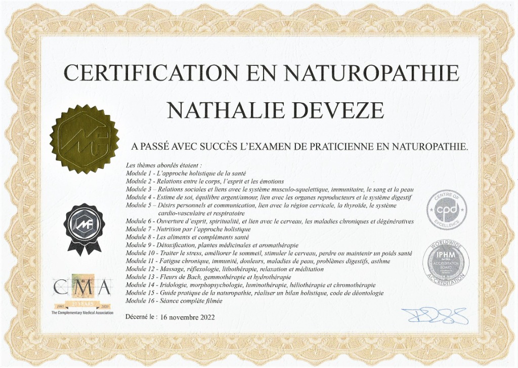 photo diplome Antre des cristaux holistiques