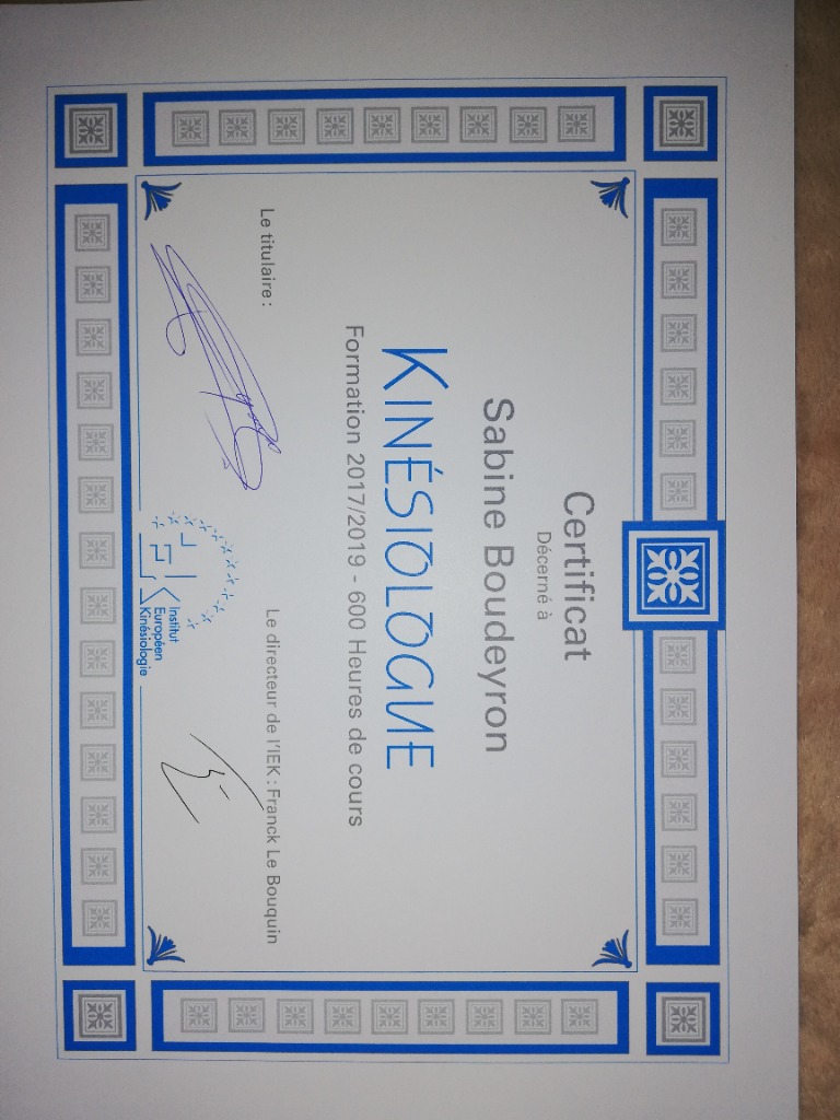 photo diplome Sabine Boudeyron