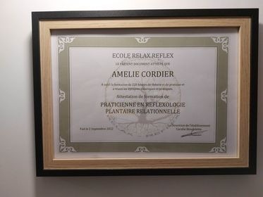 photo diplome Amélie Relax Reflex