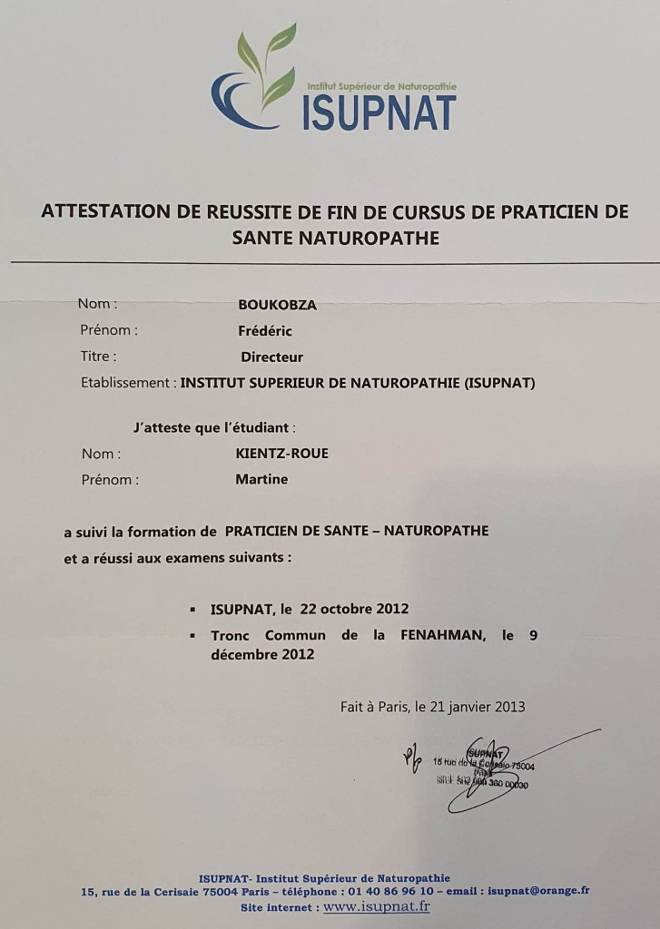 photo diplome Martine KIENTZ