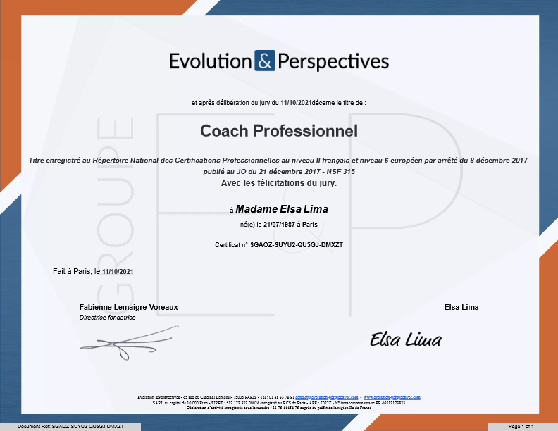 photo diplome Elsa Lima