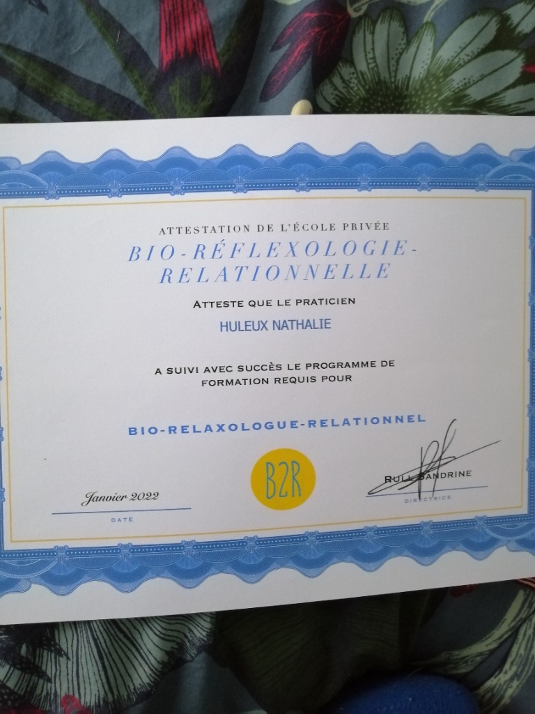 photo diplome Nathalie Huleux" pause et vos pieds "