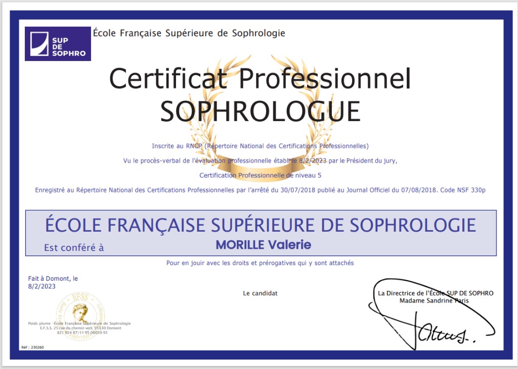 photo diplome VALERIE MORILLE