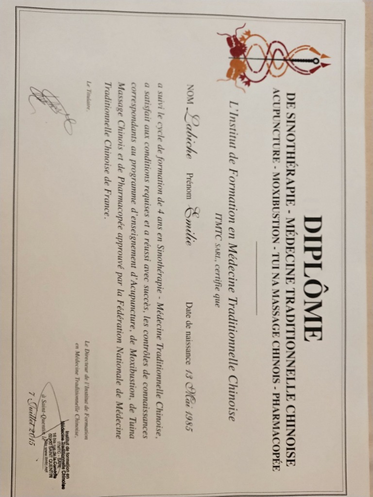 photo diplome Emilie Labiche