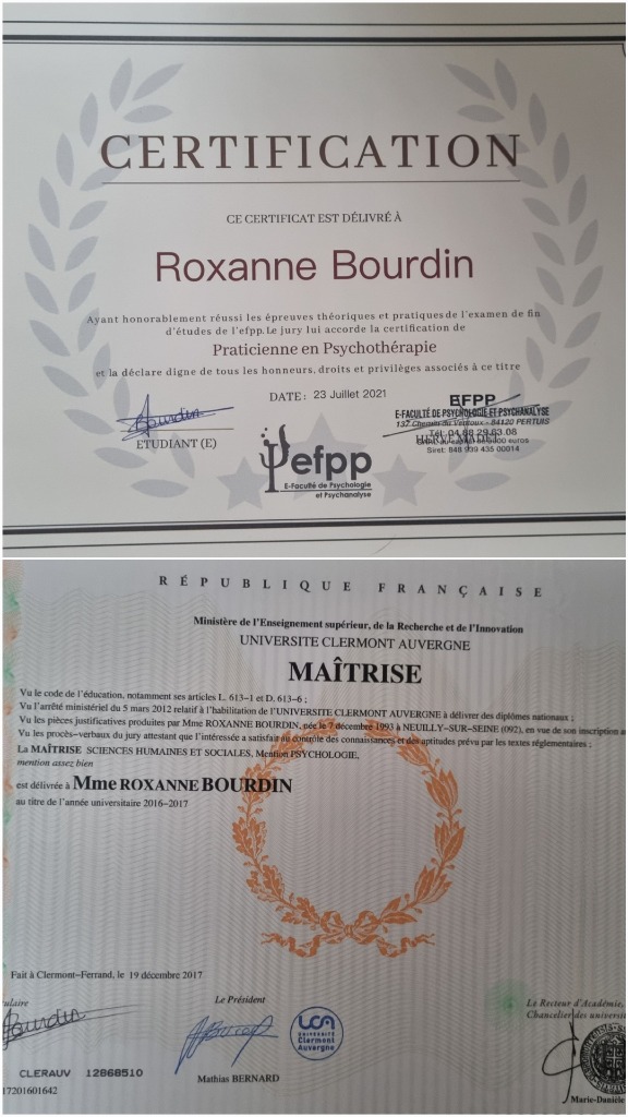 photo diplome Roxanne Bourdin