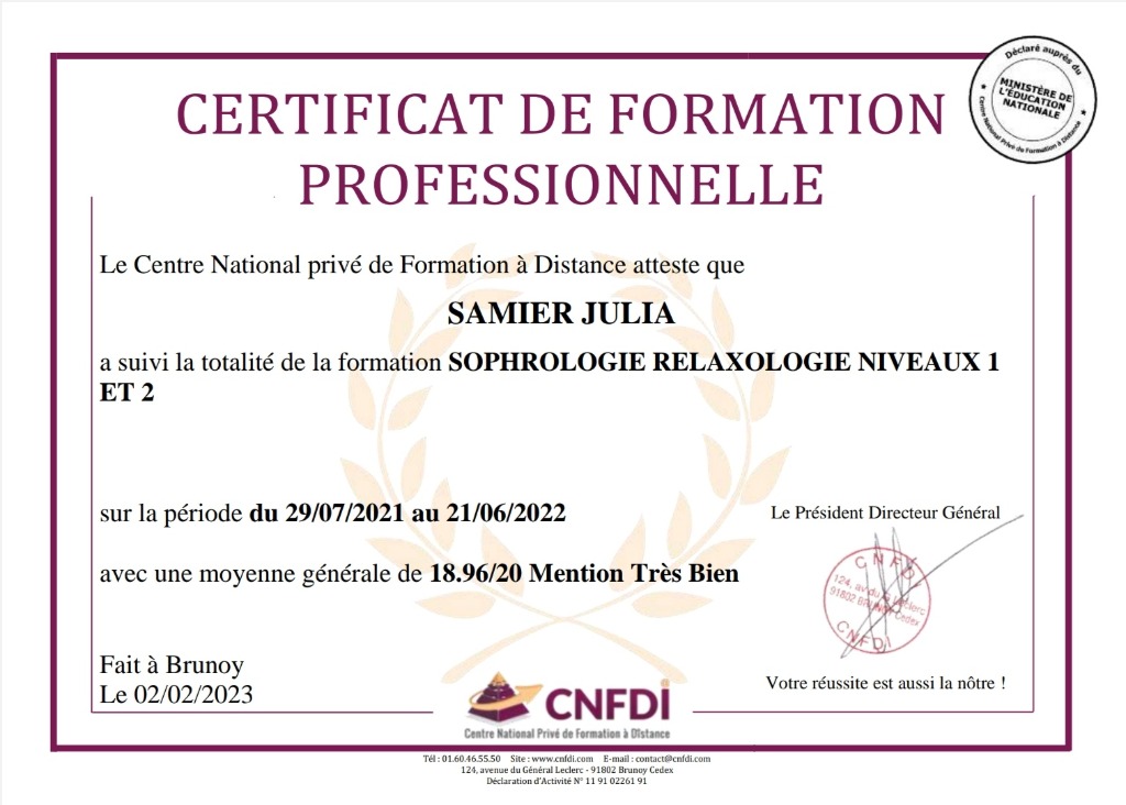 photo diplome Julia Samier 