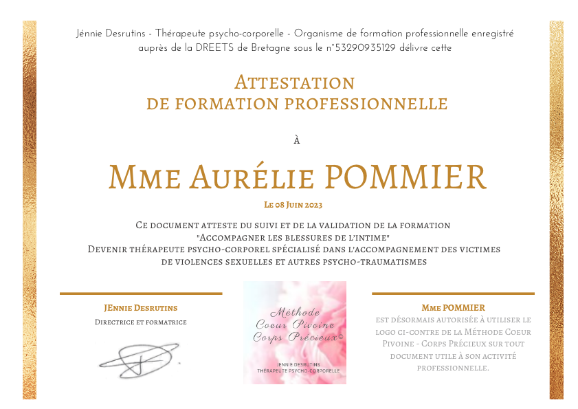 photo diplome Pommier Anciaux Aurélie