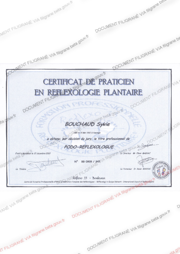 photo diplome Sylvie Bouchaud