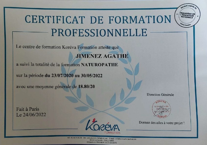 photo diplome Agathe Jimenez, naturOsasuna