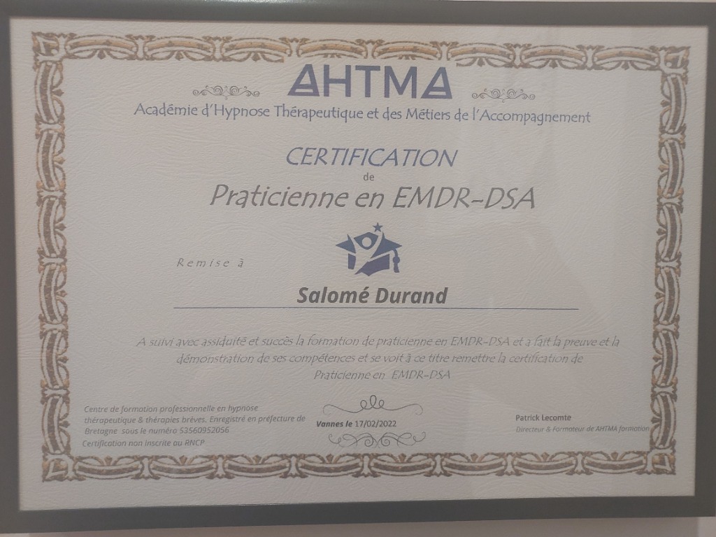 photo diplome Salomé Durand 