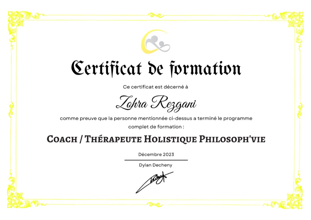 photo diplome Zohra Rezgani