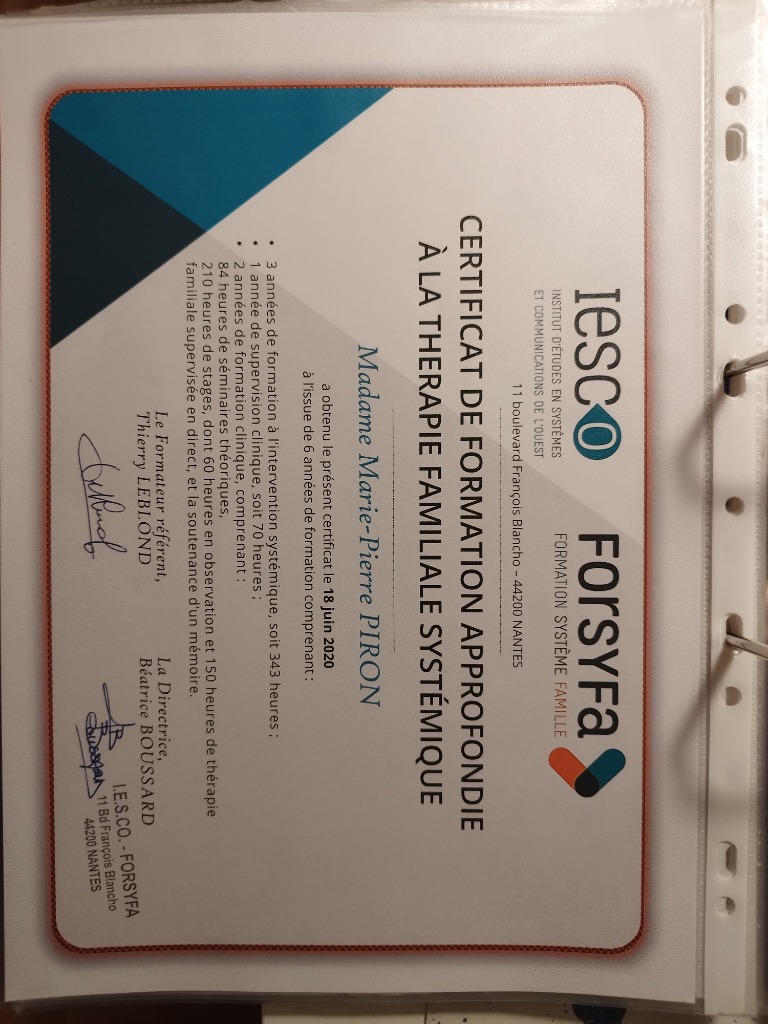 photo diplome Marie-Pierre PIRON