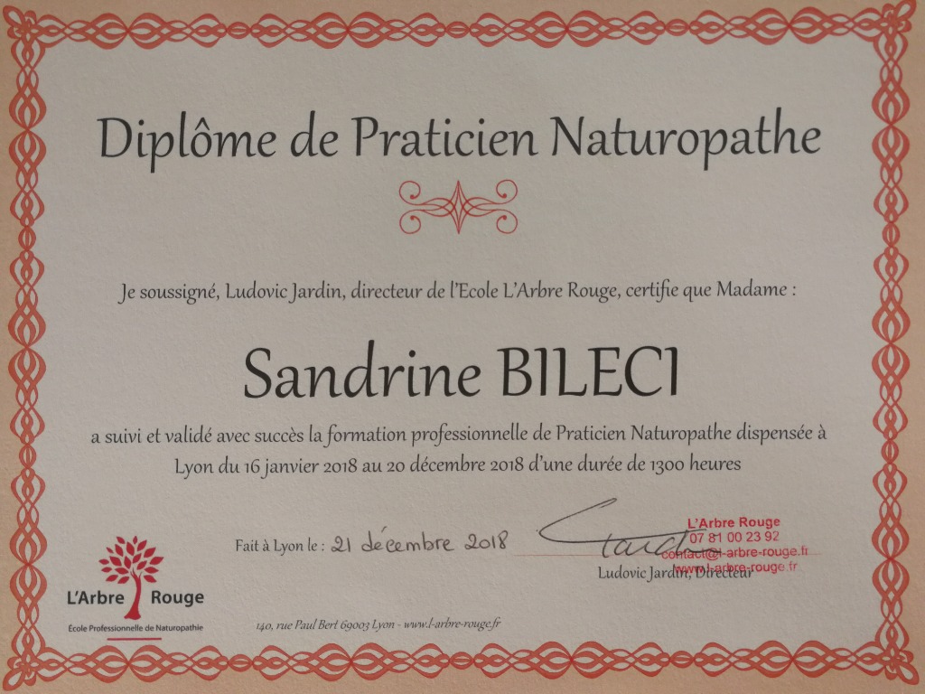 photo diplome Sandrine BILECI