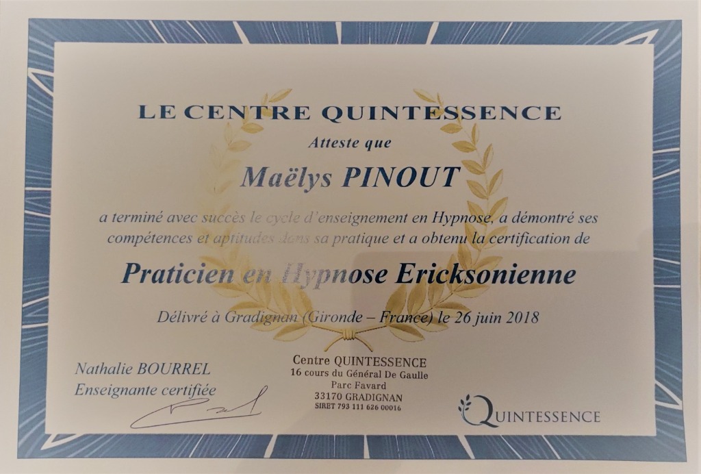 photo diplome Maelys Pinout