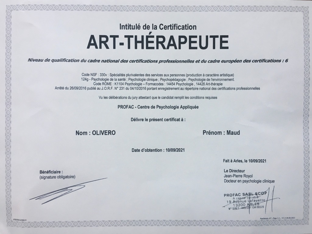 photo diplome Maud Rose Renée Olivero