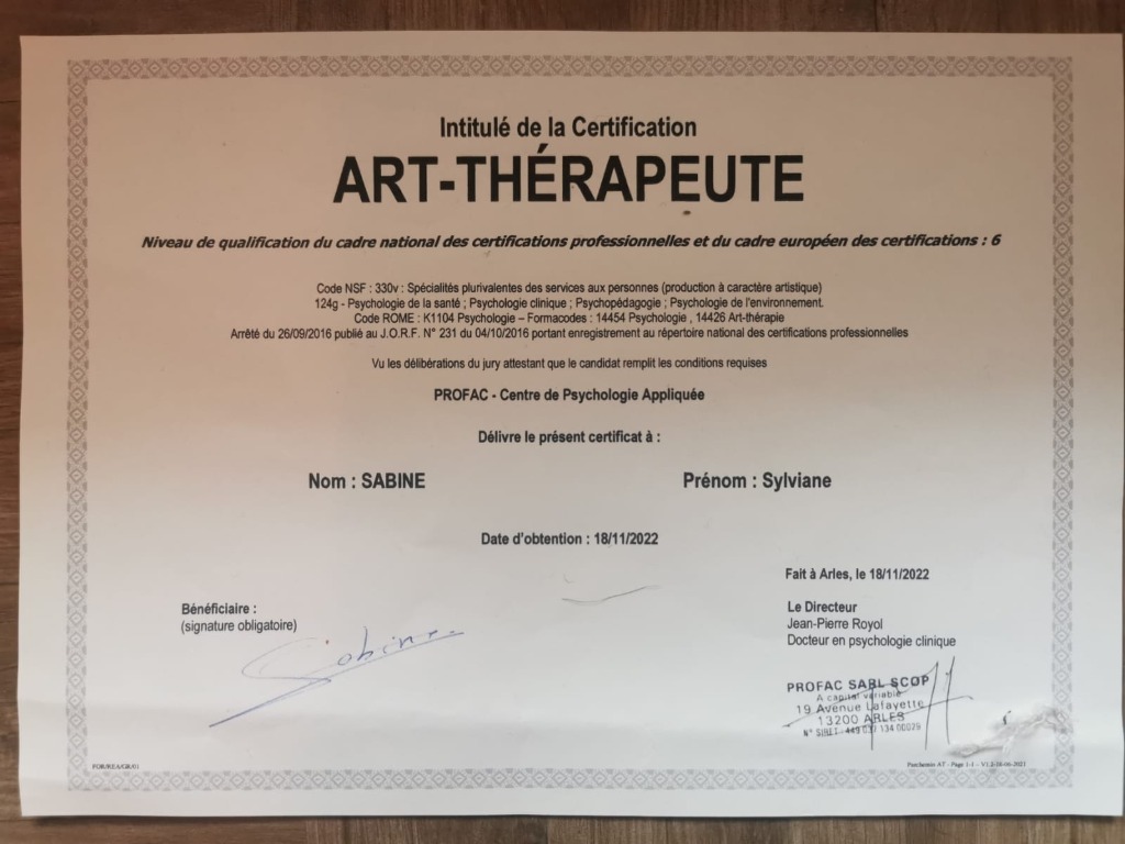 photo diplome Sylviane SABINE