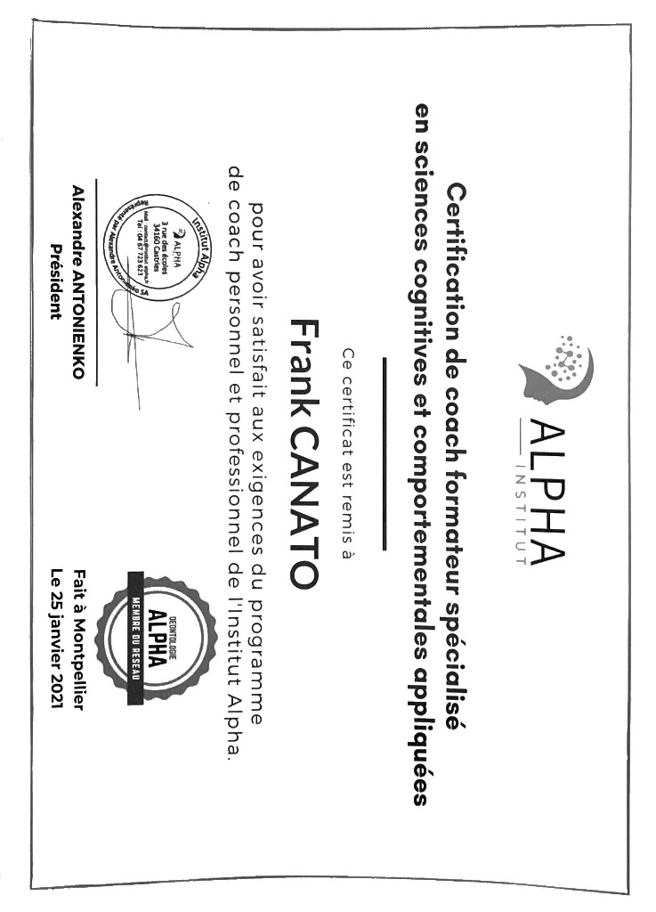 photo diplome Frank Canato