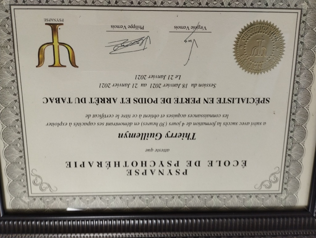 photo diplome Thierry Guillemyn