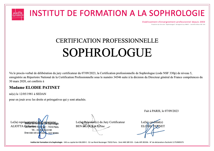 photo diplome Elodie PATINET