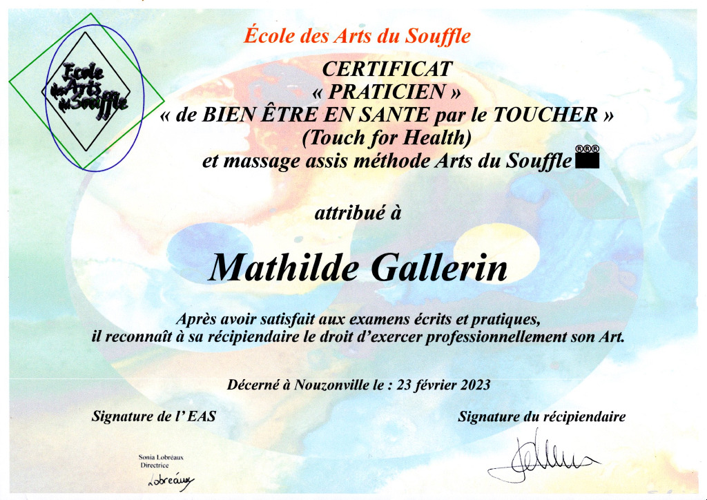 photo diplome Mathilde Gallerin