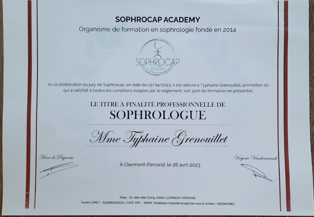 photo diplome Typhaine Grenouillet