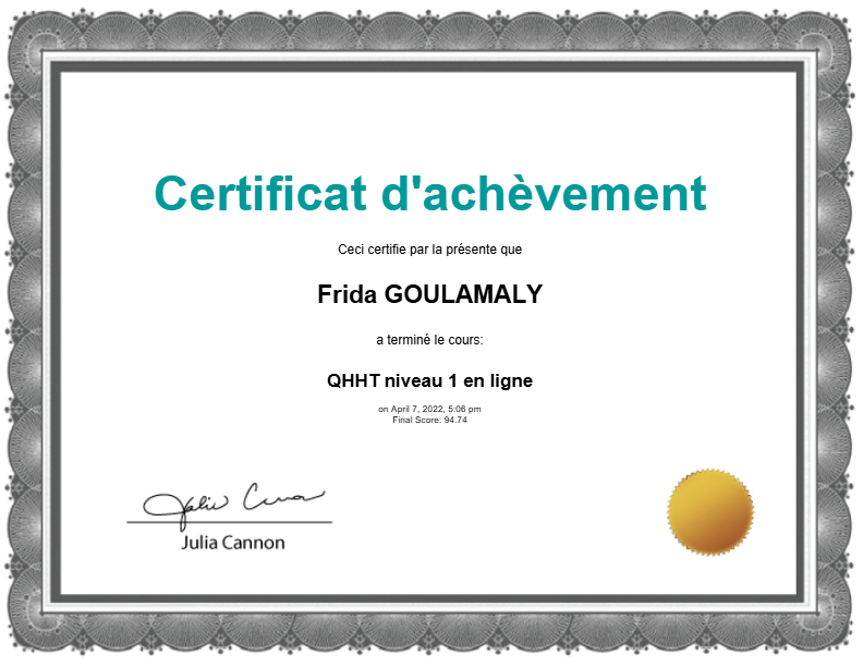 photo diplome Goulamaly Frida