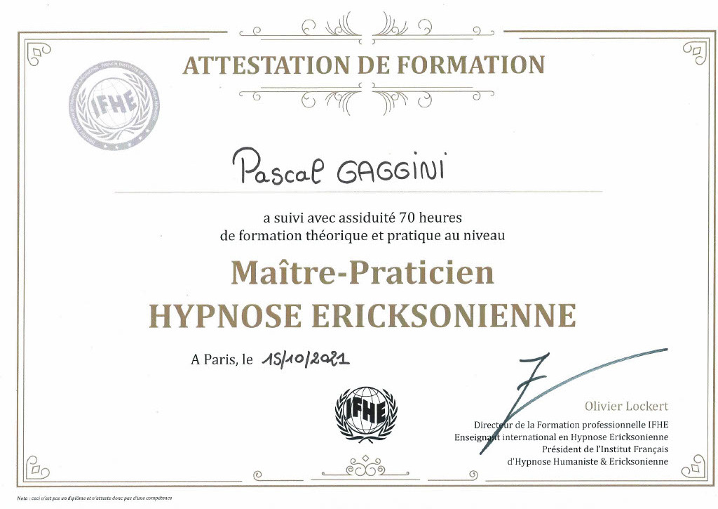 photo diplome Pascal Gaggini