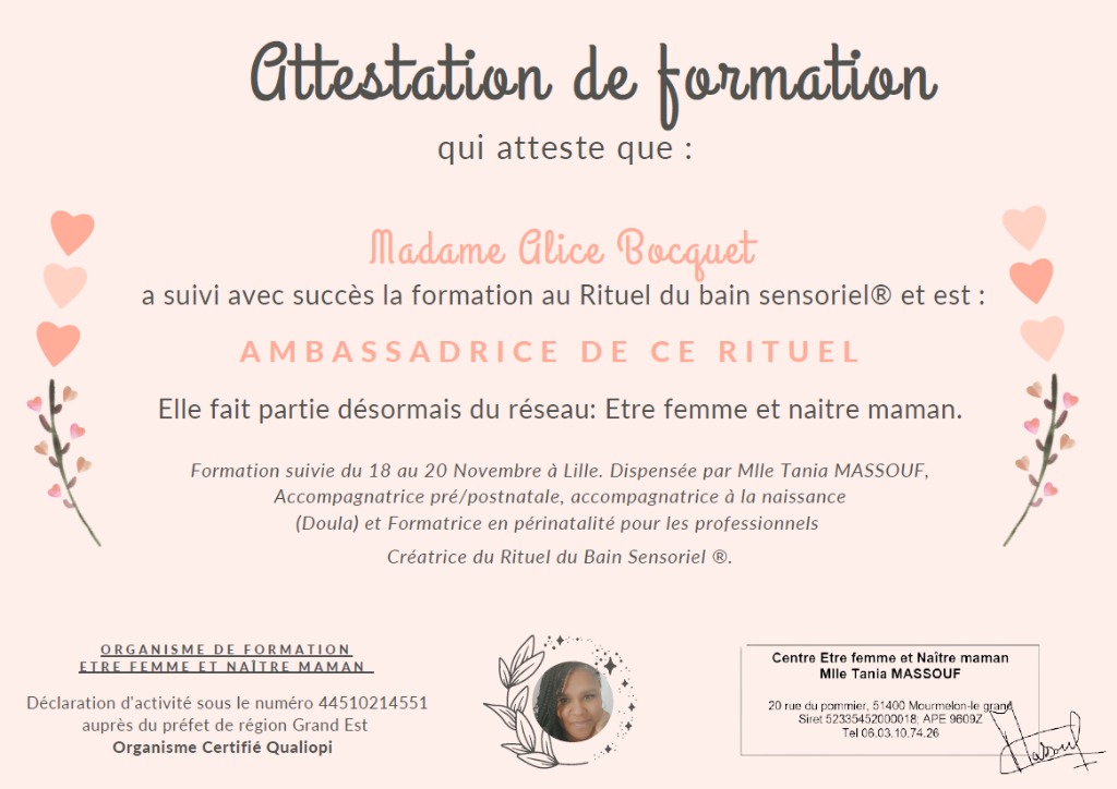 photo diplome Tout un village Bien Naître et Grandir