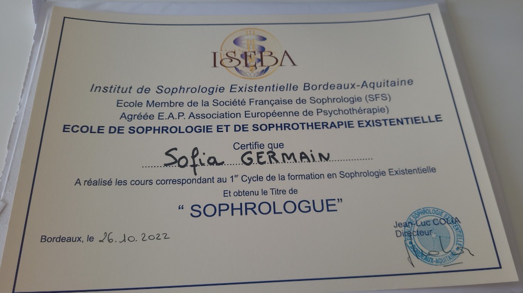 photo diplome Sofia GERMAIN
