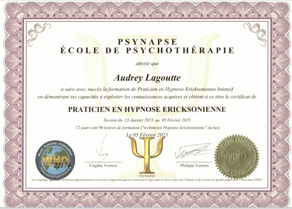 photo diplome AUDREY LAGOUTTE