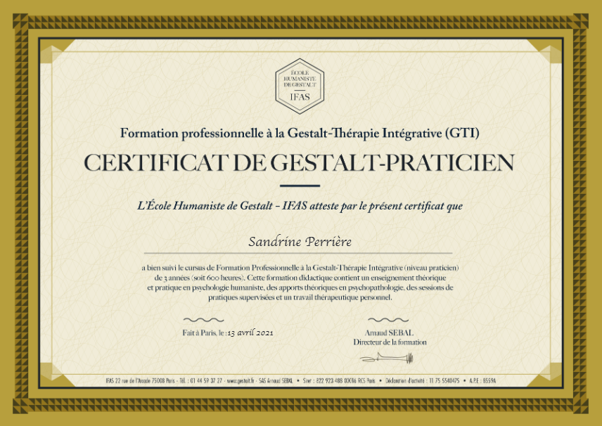 photo diplome Perrière Sandrine