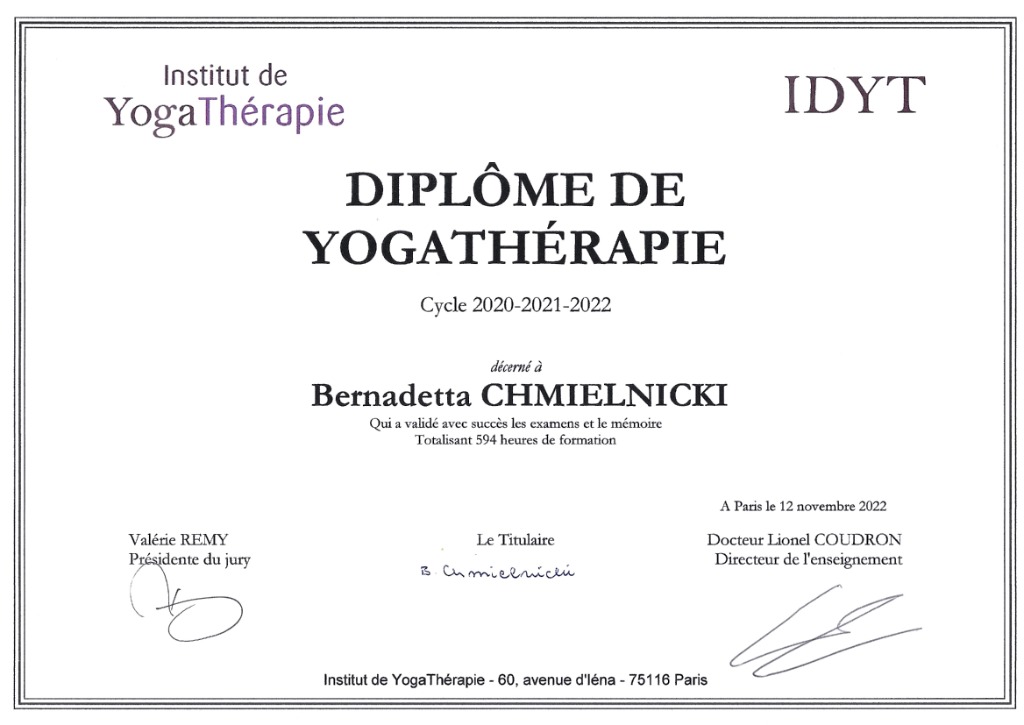 photo diplome Bernadetta Chmielnicki