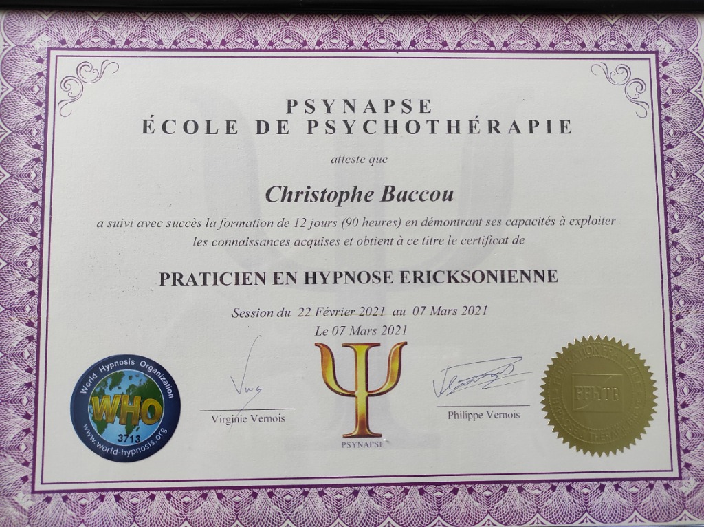 photo diplome Christophe Baccou