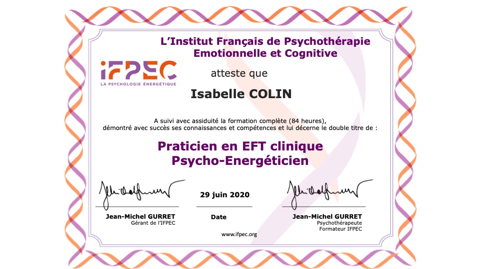 photo diplome Isabelle Colin