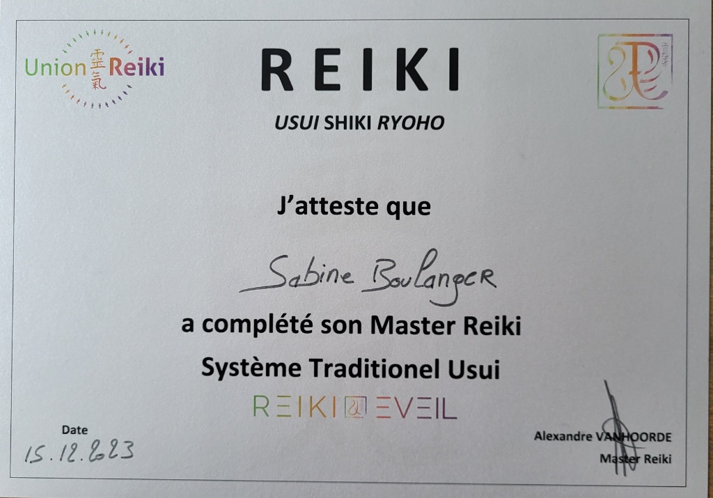 photo diplome Ô Coeur de Soi - Sabine BOULANGER