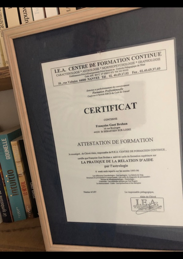 photo diplome Françoise GUET BROHAN