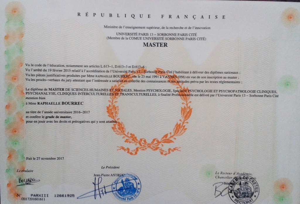 photo diplome Raphaelle Bourrec