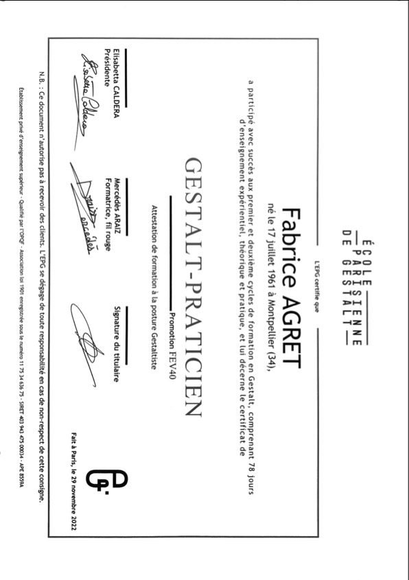 photo diplome Fabrice Agret