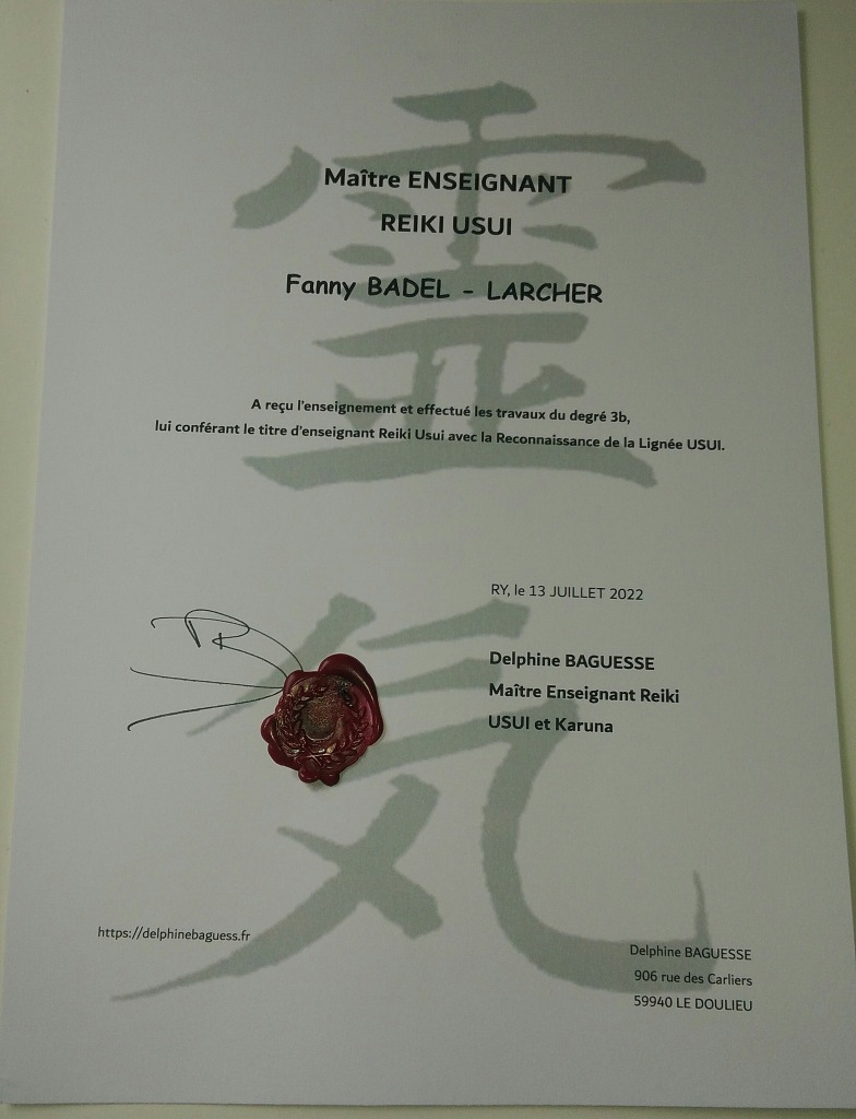 photo diplome Fanny BADEL-LARCHER