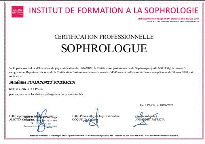 photo diplome Patricia Jouannet